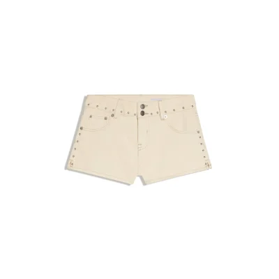 شورت جین طرح‌دار bershka