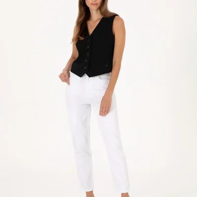 شلوار جین بایز مدل Mom High Waist Fit کد 50313234-VR013 Pierre Cardin