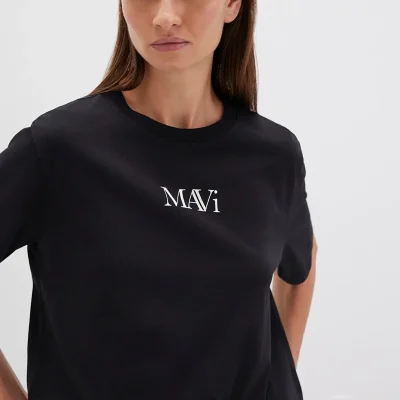 تیشرت مشکی لوگو چاپی مدل 1611594-900 Mavi