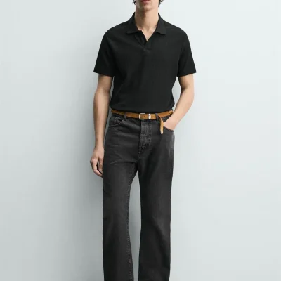 پولو شرت بافت دار zara