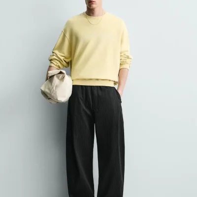 شلوار بالون‌کات پلیسه‌دار zara