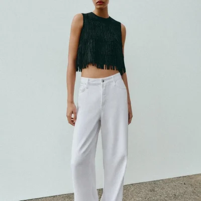 بلوز زنانه طرح دار بافت نرم zara