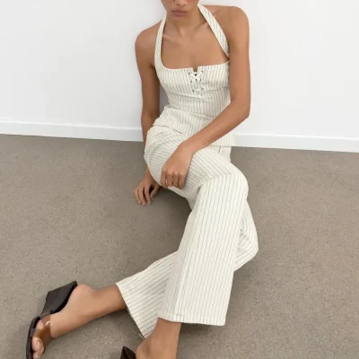 شلوار جین TRF کمر پایین، خط راست zara