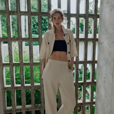 شلوار کتان سافاری zara