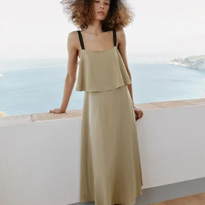 الگوی دو لایه با بندهای پهن متضاد zara