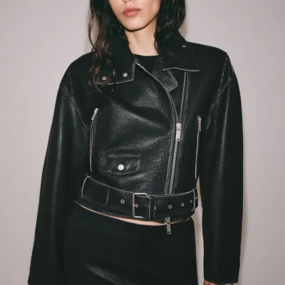 کت بایکر چرمی ZW COLLECTION LIMITED EDITION zara