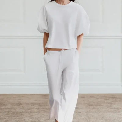 تیشرت ترکیبی بالون آستین زنانه zara