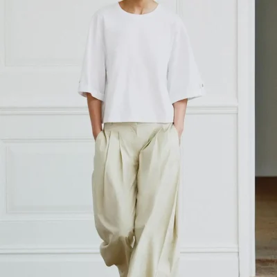 تیشرت نامتقارن دکمه‌دار zara