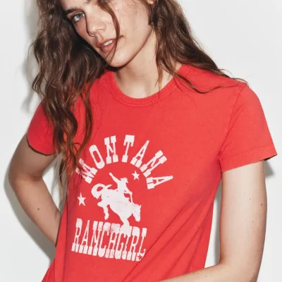 تیشرت جلو نوشته دار زنانه zara