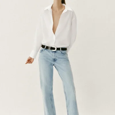 پیراهن بیسیک پاپلین zara