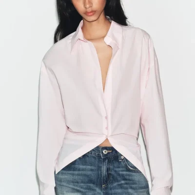 پیراهن اورسایز با پاپیون zara