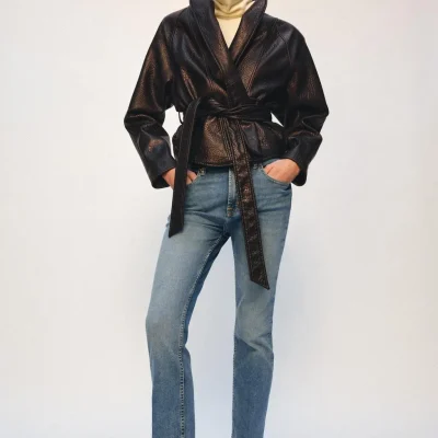 شلوار جین بوت‌کات کمر متوسط ZW COLLECTION zara
