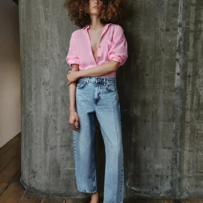 شلوار جین بارل با خط اتو کمر متوسط Z1975 zara
