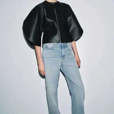 شلوار جین ZW COLLECTION کمر پایین راسته zara