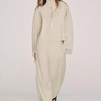 شلوار پشمی برش خورده زنانه ZW COLLECTION zara