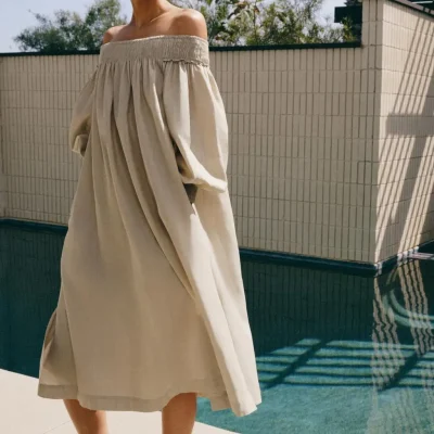 ZW COLLECTION لباس میدی کتانی zara
