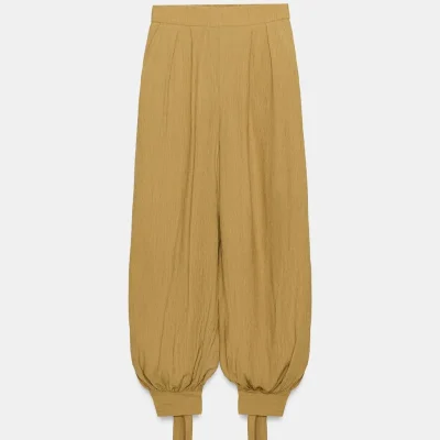 شلوار پالتویی بنددار زنانه zara