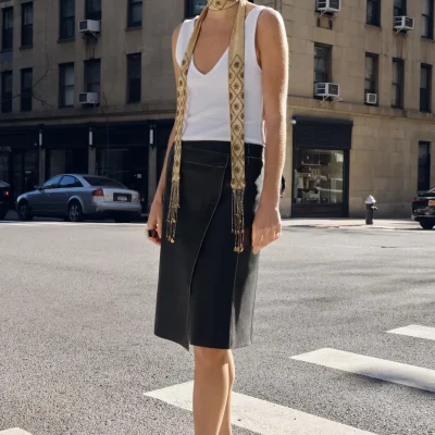 دامن پارئو چرمی ZW COLLECTION LIMITED EDITION zara