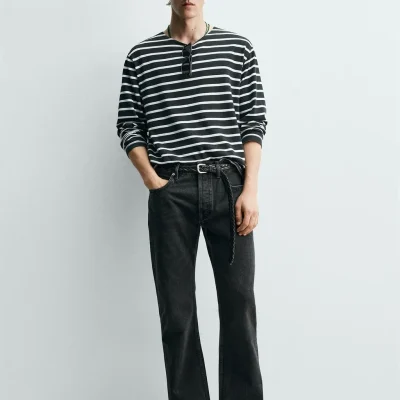 شلوار جین راسته لوله‌ای STRAIGHT FIT BORU PAÇA JEAN AARON LEVINE X ZARA