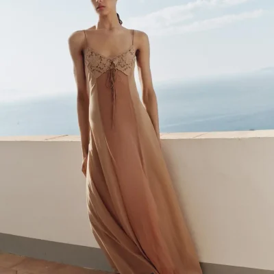 صندل تخت زنانه طرح‌دار با بند جلو zara