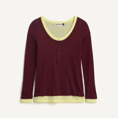 تیشرت زنانه دو لایه CTTN مدل DBL TSHRT 16 zara