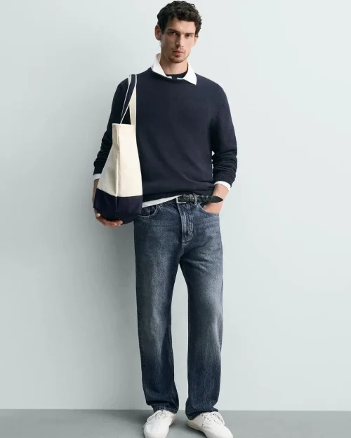 پلیور کتان و پنبه‌ای مدل REGULAR FIT