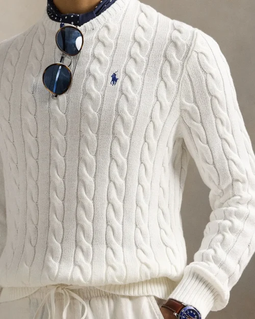 PoloRalphLauren. کابل نیت پلیور پشمی یقه گرد