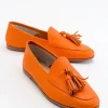 کفش لوفت زنانه چرمی زرد Luvishoes