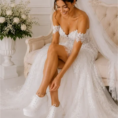 کفش مجلسی عروس با پاشنه بلند و پاشنه توپر - ÇINAR SADE MODEL 12 CM