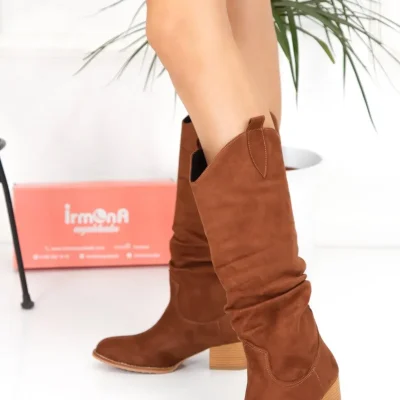 چکمه زنانه چرم اصل دست‌دوز با دوخت ساراچی Elit Shoes
