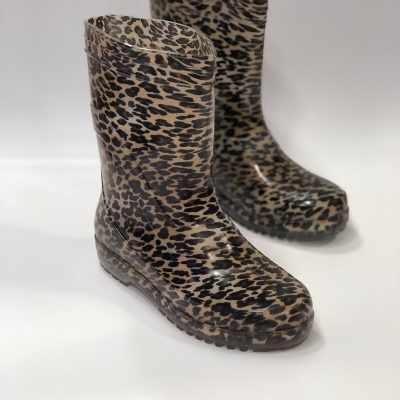 چکمه ضد آب زنانه طرح گل - مناسب باغبانی، باران و برف - چهارفصل (بنفش گلدار) - Leopar