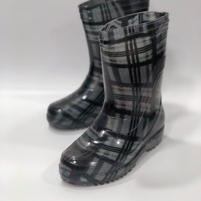 چکمه ضد آب زنانه طرح گل - مناسب باغبانی، باران و برف - چهارفصل (بنفش گلدار) - Ekose Gri Siyah