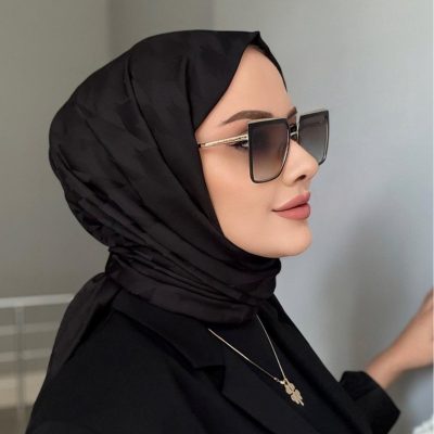 شال زنانه ابریشمی مشکی Arifenurdesigns