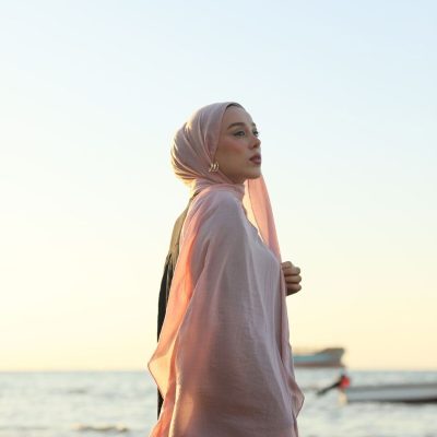 شال نئو پنبه ای رنگ بژ - pembe buz