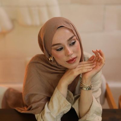 شال نئو پنبه ای رنگ بژ - koyu vizon