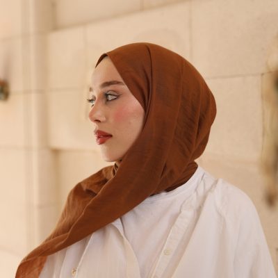 شال نئو پنبه ای رنگ بژ - karamel