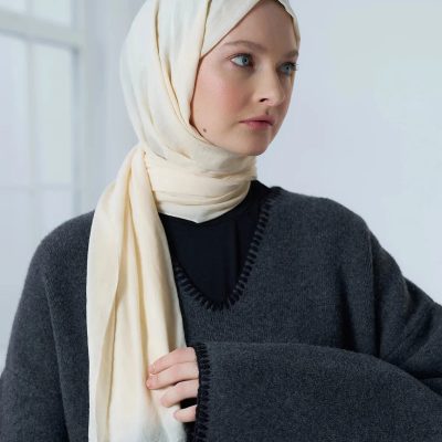 شال نئو پنبه ای رنگ بژ