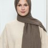 شال زنانه نخی قهوه‌ای Modakasmir