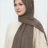 شال زنانه نخی قهوه‌ای Modakasmir