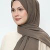 شال زنانه نخی قهوه‌ای Modakasmir
