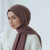 شال زنانه نخی قهوه‌ای Modakasmir