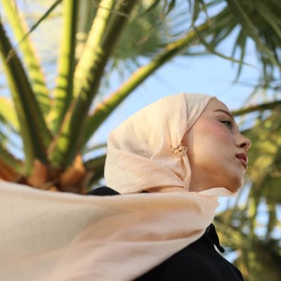 شال نئو پنبه ای رنگ بژ - fildişi