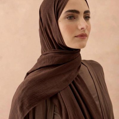 شال نئو پنبه ای رنگ بژ - ÇikolataKahve