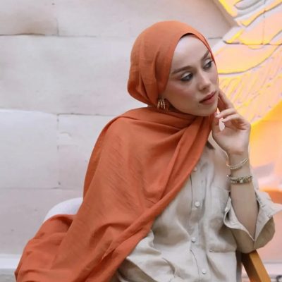 شال نئو پنبه ای رنگ بژ - Soft.Turuncu