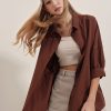پیراهن 3900 زنانه اورسایز قهوه‌ای Bigdart