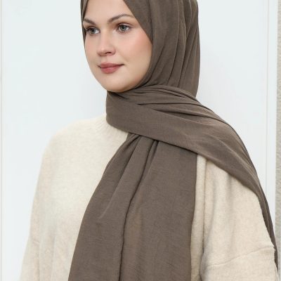 شال گردن چهارخانه کرمی Benji