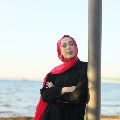 شال نئو پنبه ای رنگ بژ - fuşya