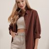 پیراهن 3900 زنانه اورسایز قهوه‌ای Bigdart
