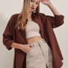 پیراهن 3900 زنانه اورسایز قهوه‌ای Bigdart