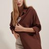 پیراهن 3900 زنانه اورسایز قهوه‌ای Bigdart